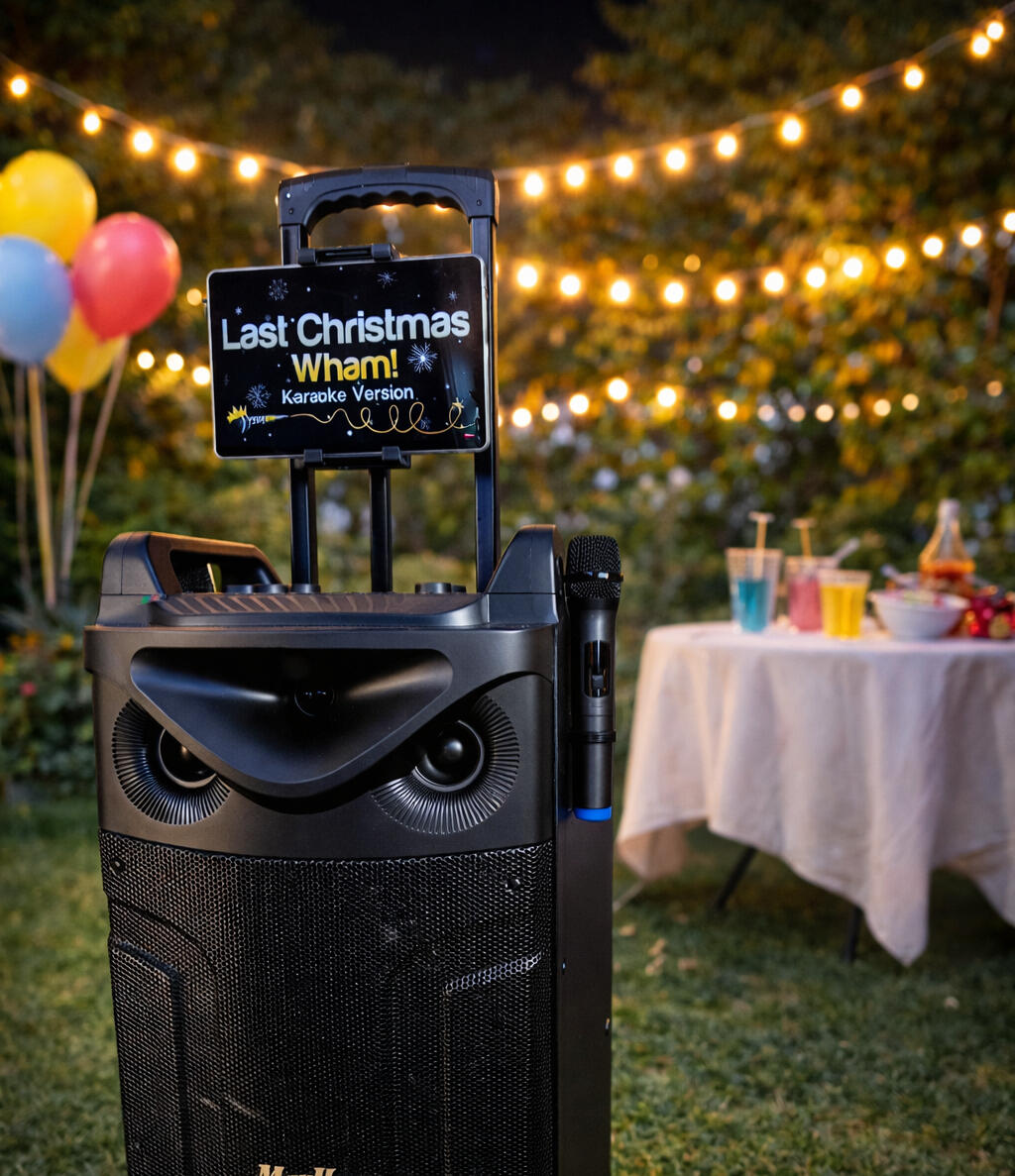Karaoke mieten in Nürnberg – Soundanlage Soundanlage mit Lautsprecher und Mikrofon für Party und Events